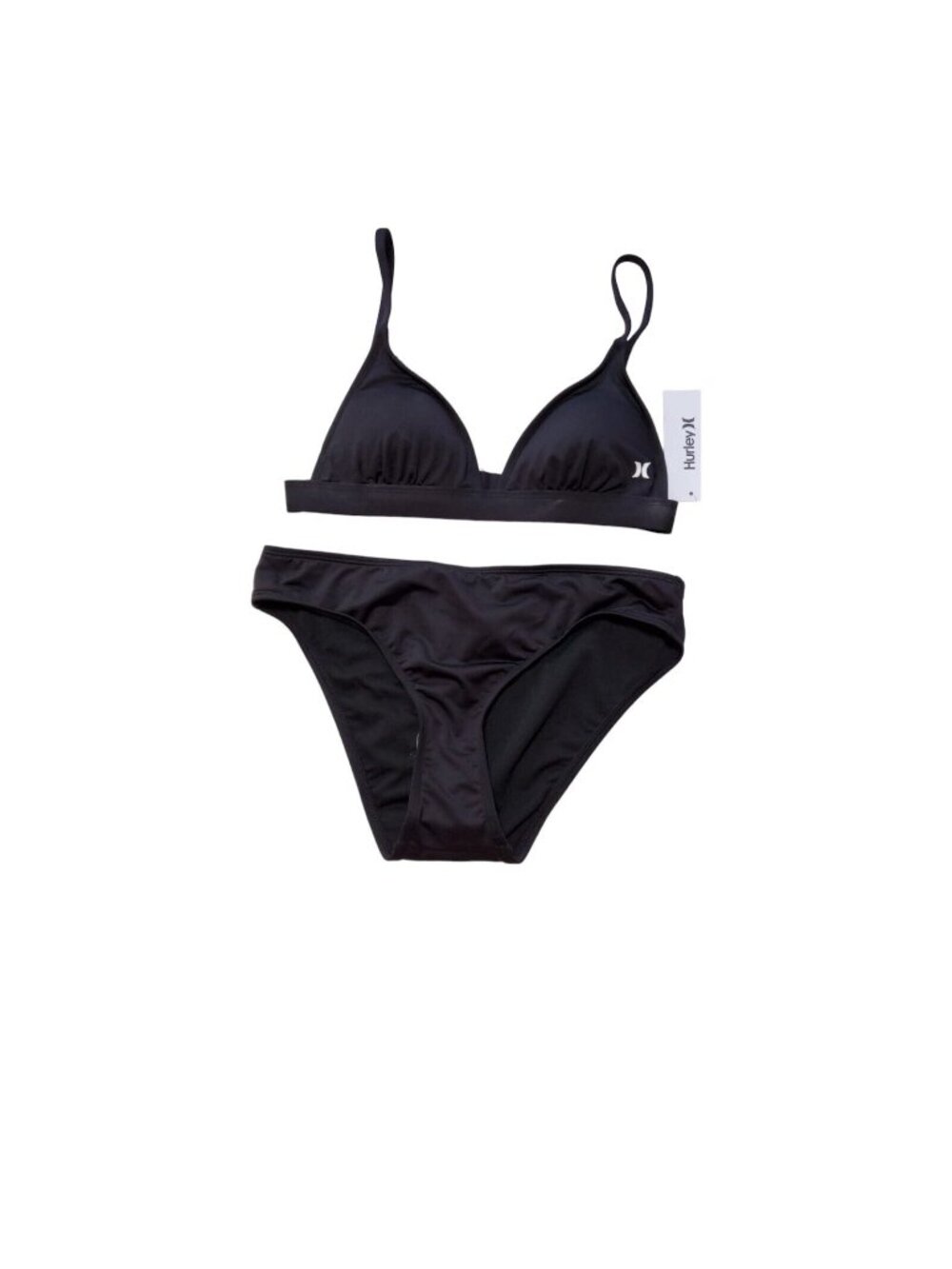 Hurley Black String Bikini Swimsuit NWT Women Meduim Moderate Coverage